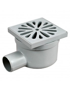 SIFON PARDOSEALĂ 100x100 MM, IEȘIRE LATERALĂ Ø40