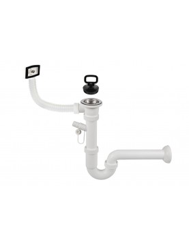 SIFON “U” 1”1/2 CU VENTIL ȘI PREAPLIN, IEȘIRE Ø40