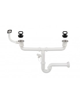 SIFON “U” 1”1/2, 2 CĂI, 2 VENTILE, RACORD MS, Ø40