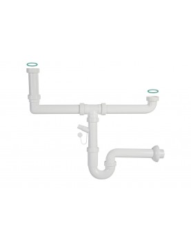 SIFON “U” 1”1/2, 2 CUVE, 2 CĂI, FĂRĂ VENTILE, Ø40